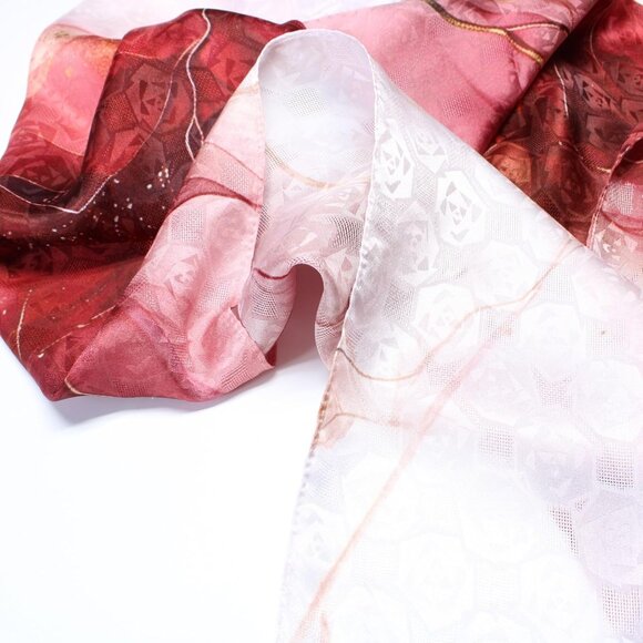 Mulberry Silk Scarf Floral Print Satin Long Wrap Shawl for Women Gift - Picture 3 of 7